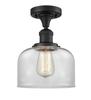 Innovations 517-1CH-BK-G72 1 Light Semi-Flush Mount, Matte Black view 1