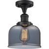Innovations 517-1CH-BK-G73 1 Light Semi-Flush Mount, Matte Black view 1