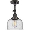 Innovations 201F-OB-G74-LED Transitional LED Semi-Flush Mount from Franklin Restoration Collection in Bronze/Dark Finish, view 1