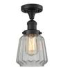 Innovations 517-1CH-BK-G142 1 Light Semi-Flush Mount, Matte Black view 1