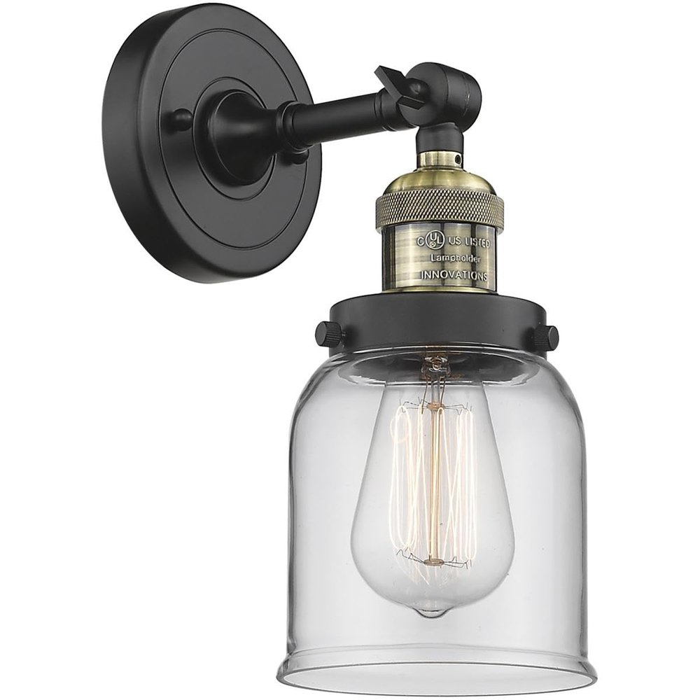 Innovations INNO201F-BAB-G52-LED LED Semi-Flush Mount, Black Antique Brass