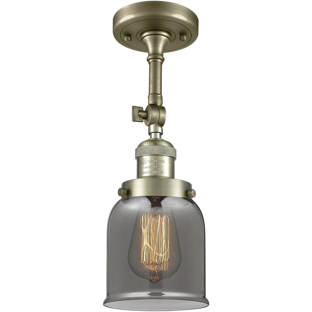 Innovations INNO201F-AB-G53-LED LED Semi-Flush Mount, Antique Brass