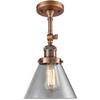 Innovations 201F-AC-G42-LED Traditional LED Semi-Flush Mount from Franklin Restoration Collection in Copper Finish, view 1