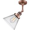 Innovations 201F-AC-G42-LED Traditional LED Semi-Flush Mount from Franklin Restoration Collection in Copper Finish, view 2