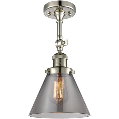 Innovations INNO201F-PN-G43-LED Contemporary Modern LED Semi-Flush Mount, Polished Nickel