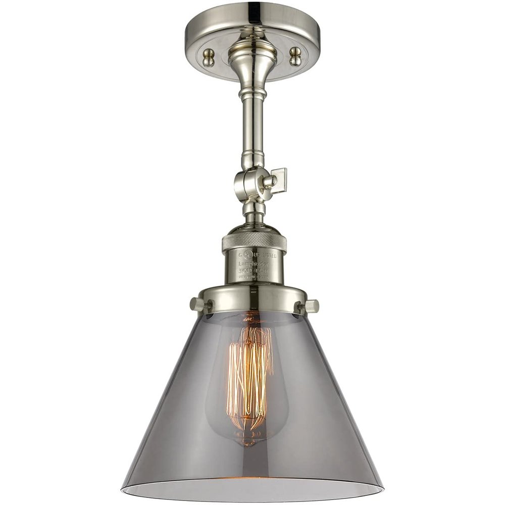 Innovations INNO201F-PN-G43-LED Contemporary Modern LED Semi-Flush Mount, Polished Nickel