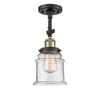 Innovations 201F-BAB-G184 1 Light Semi-Flush Mount, Black Antique Brass