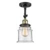 Innovations 201F-BAB-G184 1 Light Semi-Flush Mount, Black Antique Brass view 1