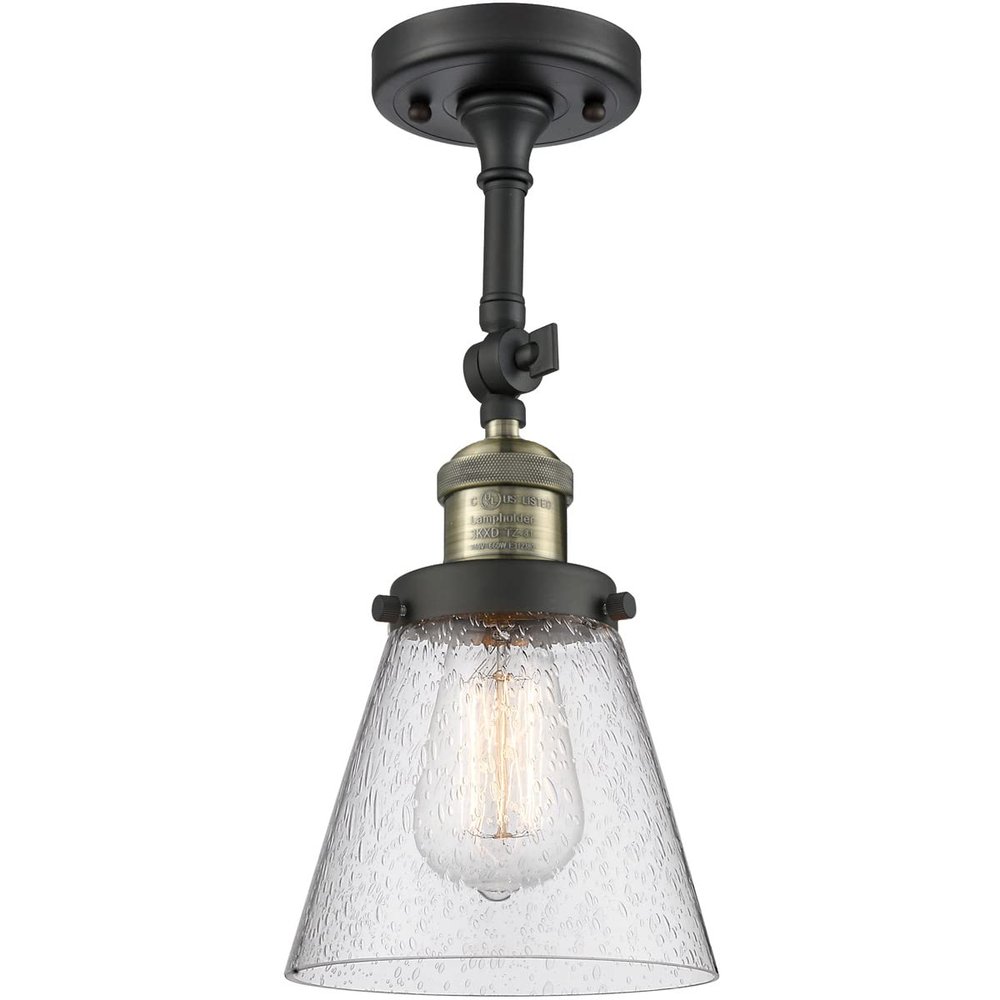 Innovations 201F-BAB-G64-LED LED Semi-Flush Mount, Black Antique Brass