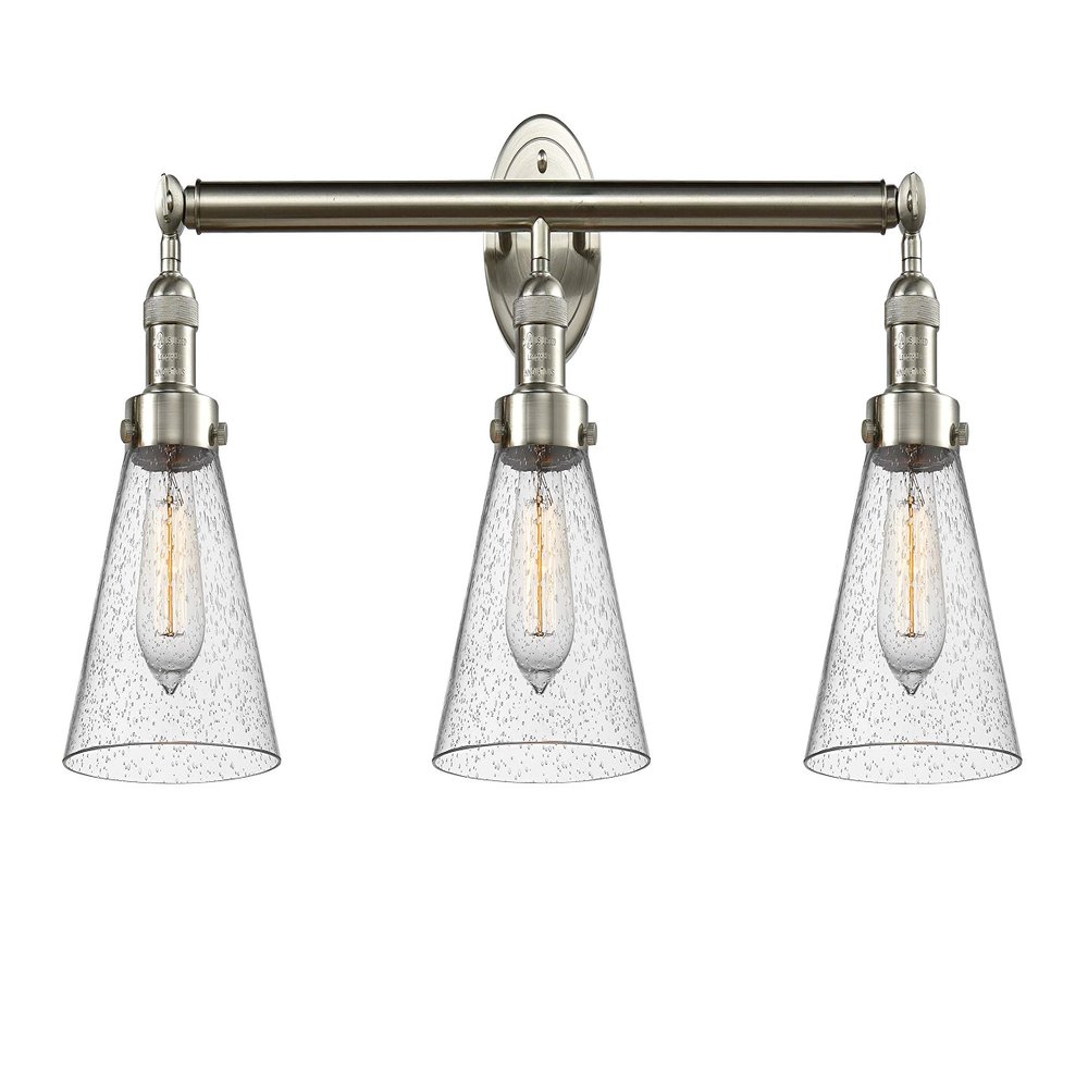Innovations 205-SN-S-G44 3 Light Adjustable Bathroom Fixture, Brushed Satin Nickel