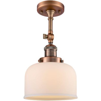 Innovations 201F-AC-G71-LED Traditional LED Semi-Flush Mount from Franklin Restoration Collection in Copper Finish,