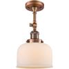 Innovations 201F-AC-G71-LED Traditional LED Semi-Flush Mount from Franklin Restoration Collection in Copper Finish, view 1