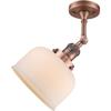 Innovations 201F-AC-G71-LED Traditional LED Semi-Flush Mount from Franklin Restoration Collection in Copper Finish, view 2