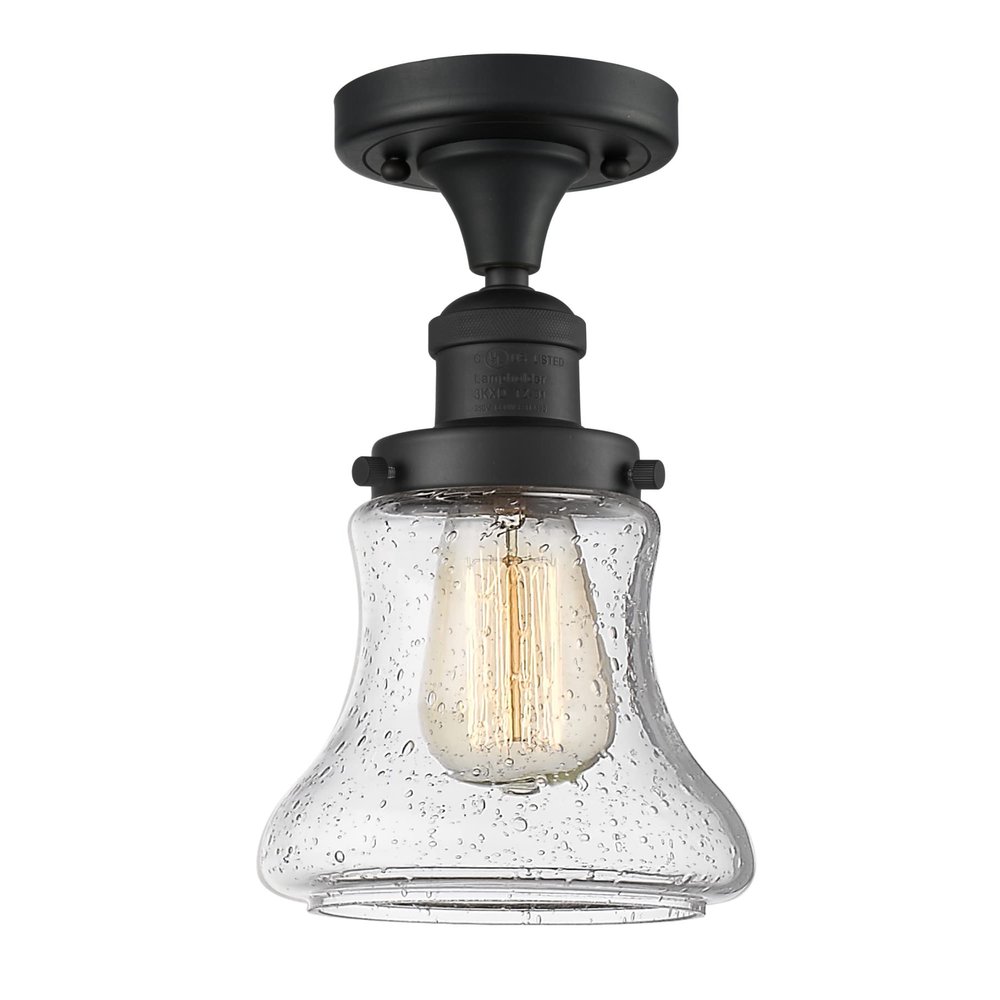Innovations 517-1CH-BK-G194 1 Light Semi-Flush Mount, Matte Black