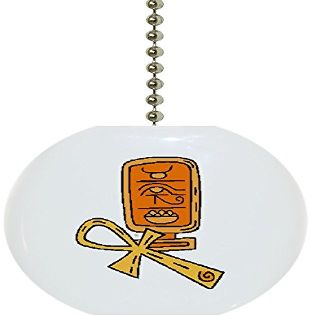 Carolina Hardware and Decor 1009F Ankh & Cartouche Egyptian Ceramic Fan Pull