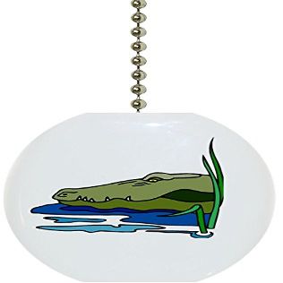 Carolina Hardware and Decor 1004F Alligator Gator Head Ceramic Fan Pull