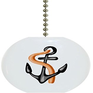 Carolina Hardware and Decor 3135 Anchor Nautical Ceramic Fan Pull