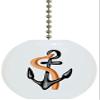 Carolina Hardware and Decor 3135 Anchor Nautical Ceramic Fan Pull view 1