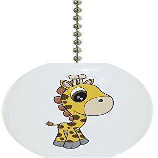 Carolina Hardware and Decor 2156F Baby Giraffe Big Eyes Ceramic Fan Pull