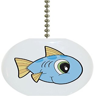 Carolina Hardware and Decor 2181F Baby Fish Big Eyes Ceramic Fan Pull