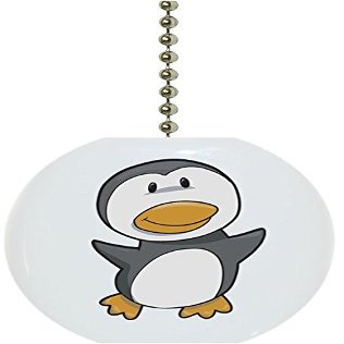 Carolina Hardware and Decor 1654F Baby Penguin Animal Ceramic Fan Pull