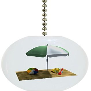 Carolina Hardware and Decor 1031F Beach Umbrella Ceramic Fan Pull