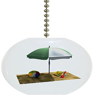 Carolina Hardware and Decor 1031F Beach Umbrella Ceramic Fan Pull
