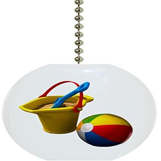Carolina Hardware and Decor 1032F Beach Ball Sand Bucket Ceramic Fan Pull
