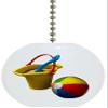 Carolina Hardware and Decor 1032F Beach Ball Sand Bucket Ceramic Fan Pull view 1
