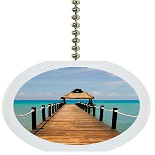 Carolina Hardware and Decor 2260F Beach Boardwalk Ocean Solid Ceramic Fan Pull