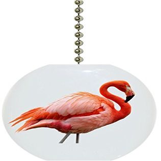 Carolina Hardware and Decor 2308F Beautiful Pink Flamingo Solid Ceramic Fan Pull