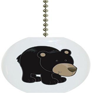 Carolina Hardware and Decor 1688F Black Bear Cub Ceramic Fan Pull