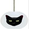 Carolina Hardware and Decor 1582F Black Cat Head Ceramic Fan Pull view 1