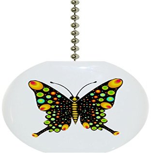 Carolina Hardware and Decor 1081F Black Butterfly Solid Ceramic Fan Pull