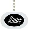 Carolina Hardware and Decor 1111F Black Checkered Flag Ceramic Fan Pull view 1