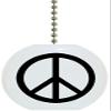 Carolina Hardware and Decor 1609F Black Peace Sign Ceramic Fan Pull view 1
