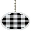 Carolina Hardware and Decor 1199F Black Gingham Solid Ceramic Fan Pull view 1
