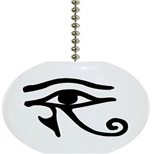 Carolina Hardware and Decor 1170F Black Eye of Horus Ceramic Fan Pull