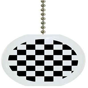 Carolina Hardware and Decor 1102F Black Checkered Solid Ceramic Fan Pull