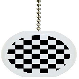 Carolina Hardware and Decor 1102F Black Checkered Solid Ceramic Fan Pull