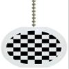 Carolina Hardware and Decor 1102F Black Checkered Solid Ceramic Fan Pull view 1