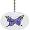 Carolina Hardware and Decor 1082F Blue & Yellow Butterfly Ceramic Fan Pull view 1