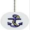Carolina Hardware and Decor 3136 Blue Anchor Nautical Ceramic Fan Pull view 1