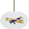 Carolina Hardware and Decor 3132 Blue Airplane Biplane Ceramic Fan Pull view 1