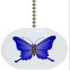 Carolina Hardware and Decor 1078F Blue Butterfly Ceramic Fan Pull view 1