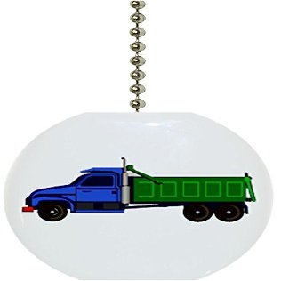 Carolina Hardware and Decor 1166F Blue Green Dump Truck Ceramic Fan Pull