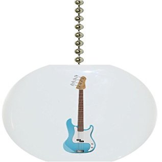 Carolina Hardware and Decor 1792F Blue Guitar Solid Ceramic Fan Pull