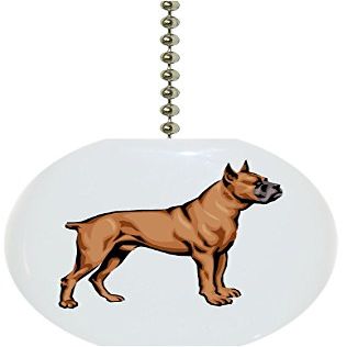 Carolina Hardware and Decor 1069F Boxer Dog Ceramic Fan Pull