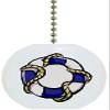 Carolina Hardware and Decor 1310F Blue Nautical Preserver Ceramic Fan Pull view 1