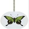 Carolina Hardware and Decor 1988F Bright Green Butterfly Butterflies Solid Ceramic Fan Pull view 1